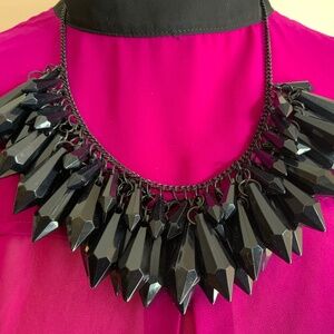 Black vintage 1980s necklace adjustable